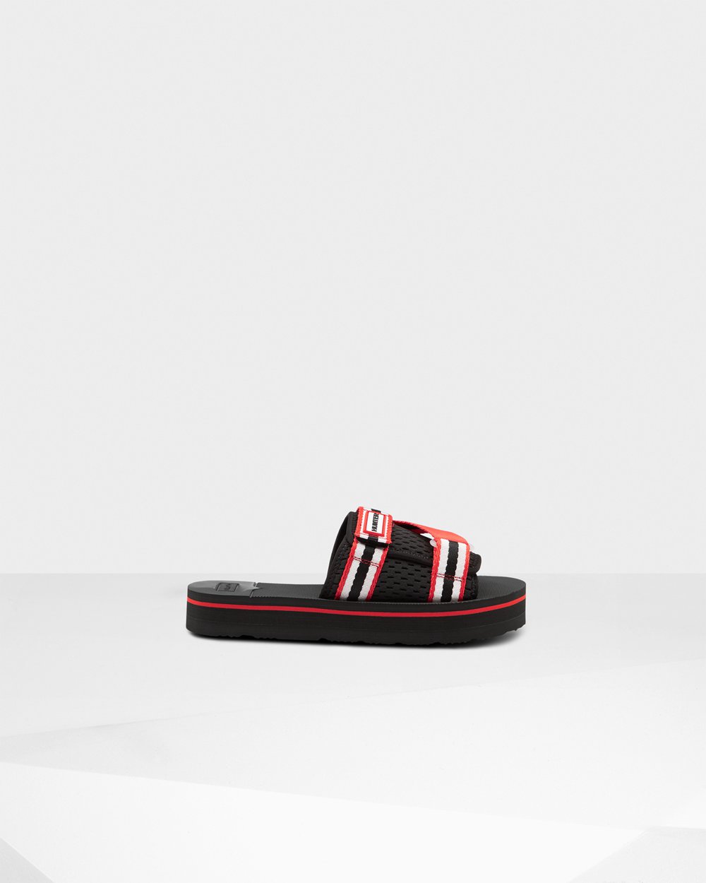 Women Hunter Original Flatform Beach | Slides Black/White/Red | NZ-92453-VMLN